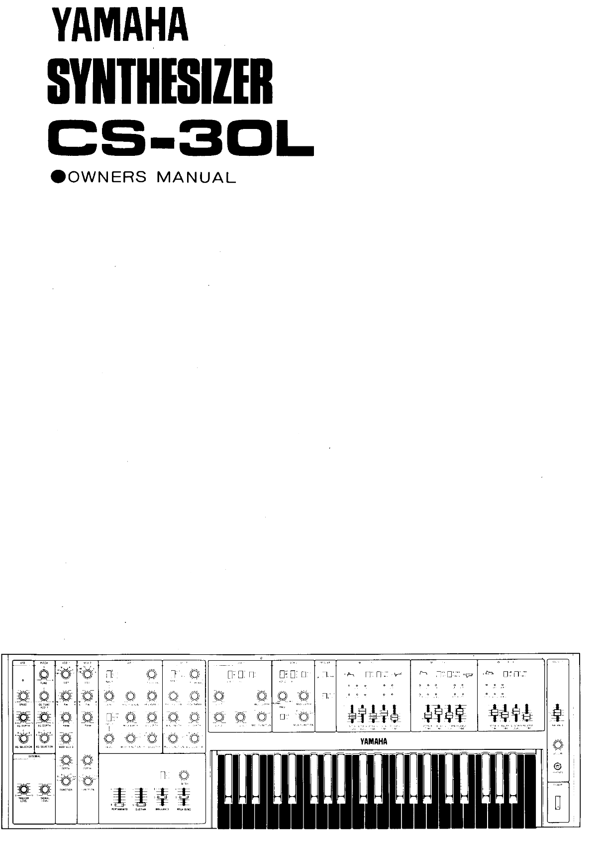 Yamaha CS-30L Synthesizer Owner/ User Manual (Pages: 23)