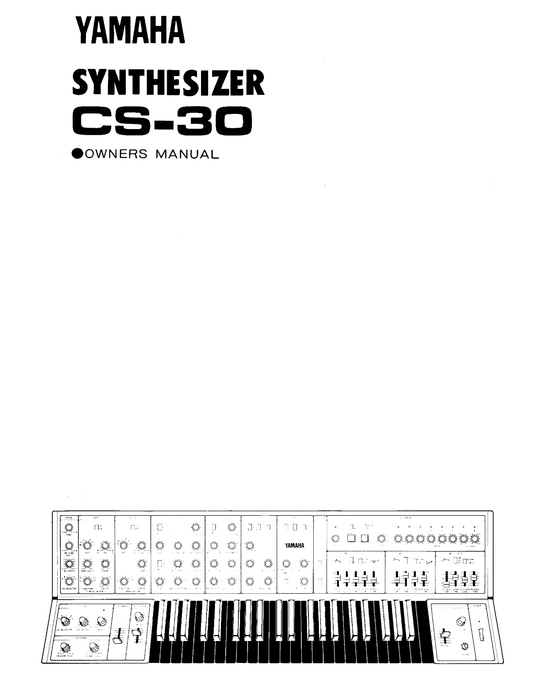 Yamaha CS-30 Synthesizer Owner/ User Manual (Pages: 24)