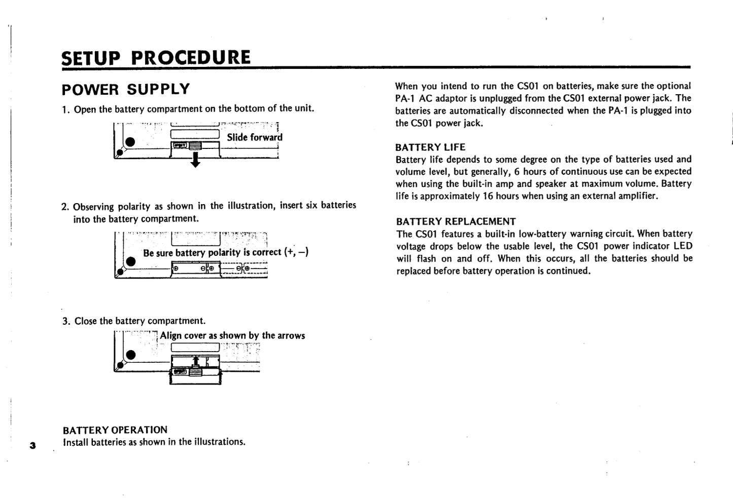 Yamaha CS01 Synthesizer Owner/ User Manual (Pages: 29)