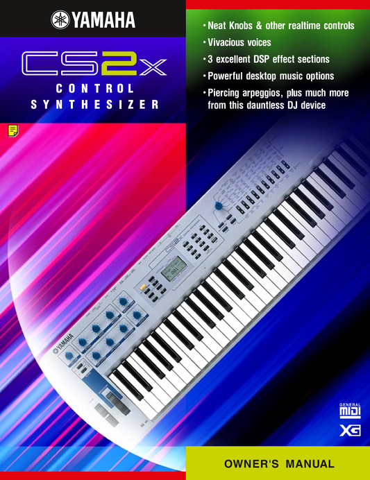 Yamaha CS2x Control Synthesizer Owner/ User Manual (Pages: 84)