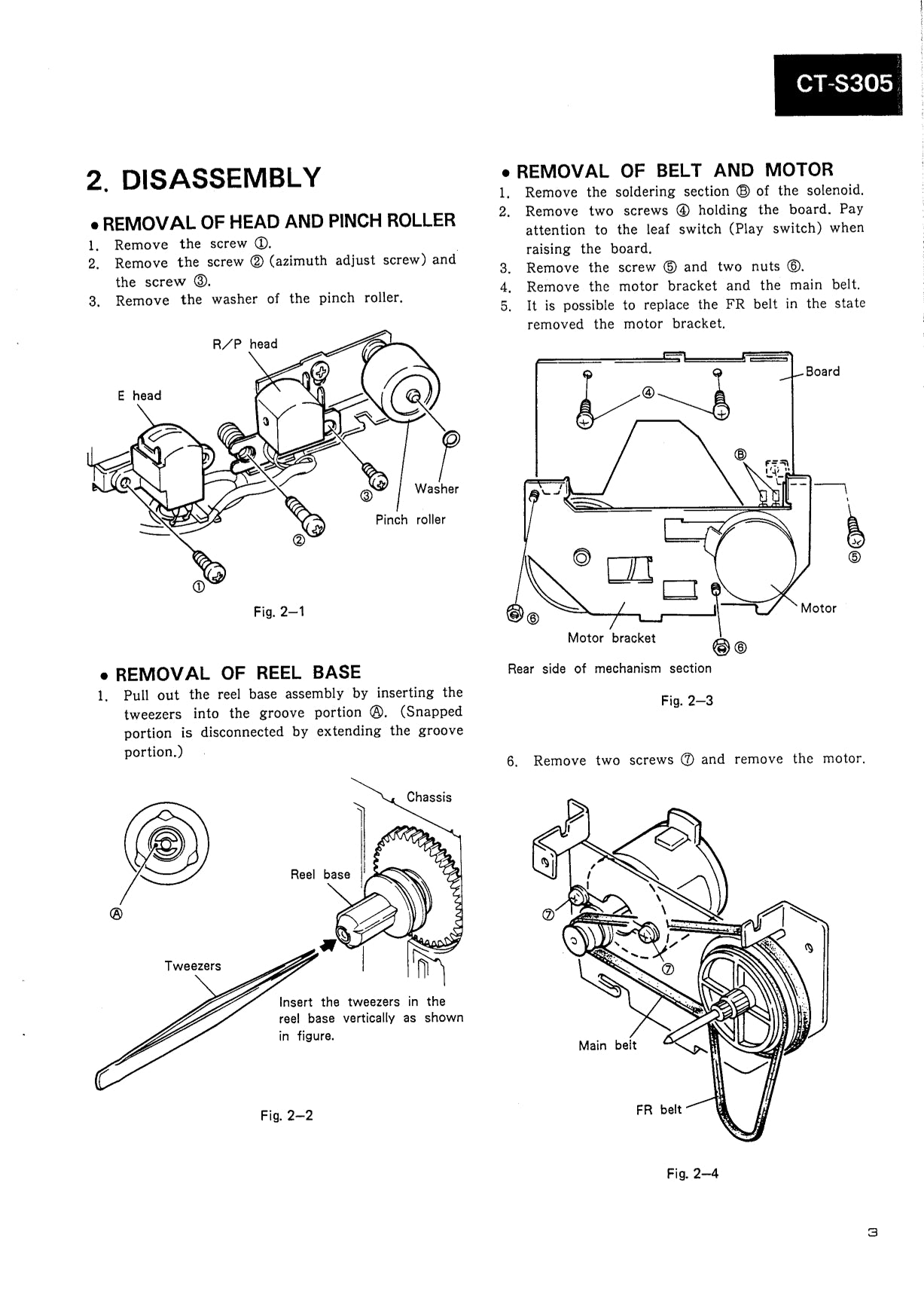 Pioneer CT-225, CT-225S, CT-S305 & CT-S405 Stereo Cassette Tape Deck Service Manual (Pages: 34)