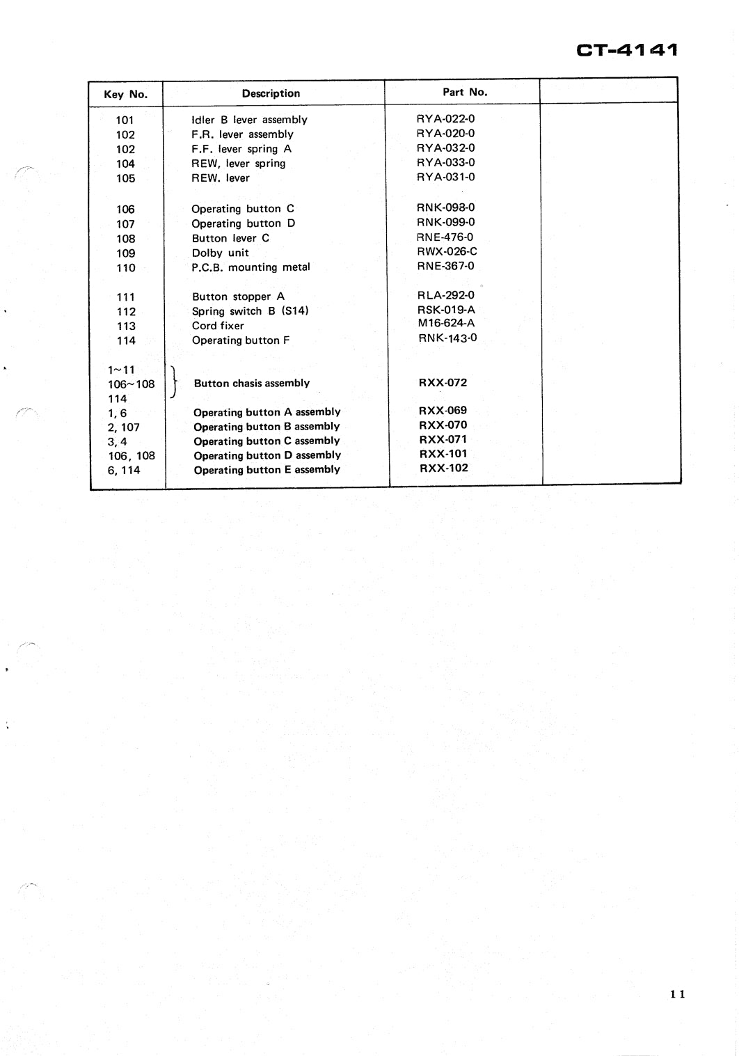 Pioneer CT-3131 & CT-4141 Stereo Cassette Tape Deck Service Manual (Pages: 22)