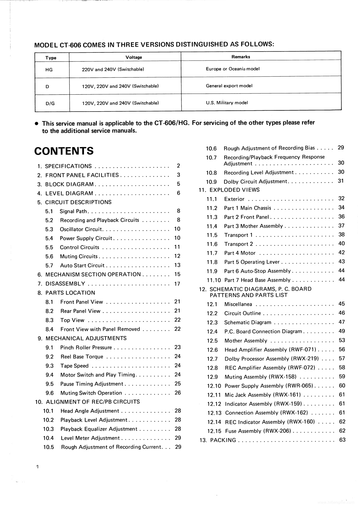 Pioneer CT-606 Stereo Cassette Tape Deck Service Manual (Pages: 55)
