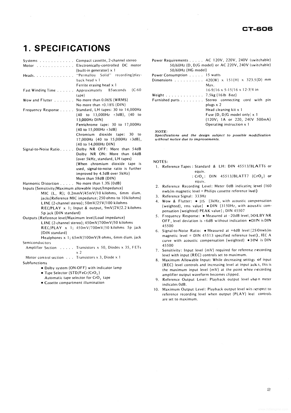 Pioneer CT-606 Stereo Cassette Tape Deck Service Manual (Pages: 55)