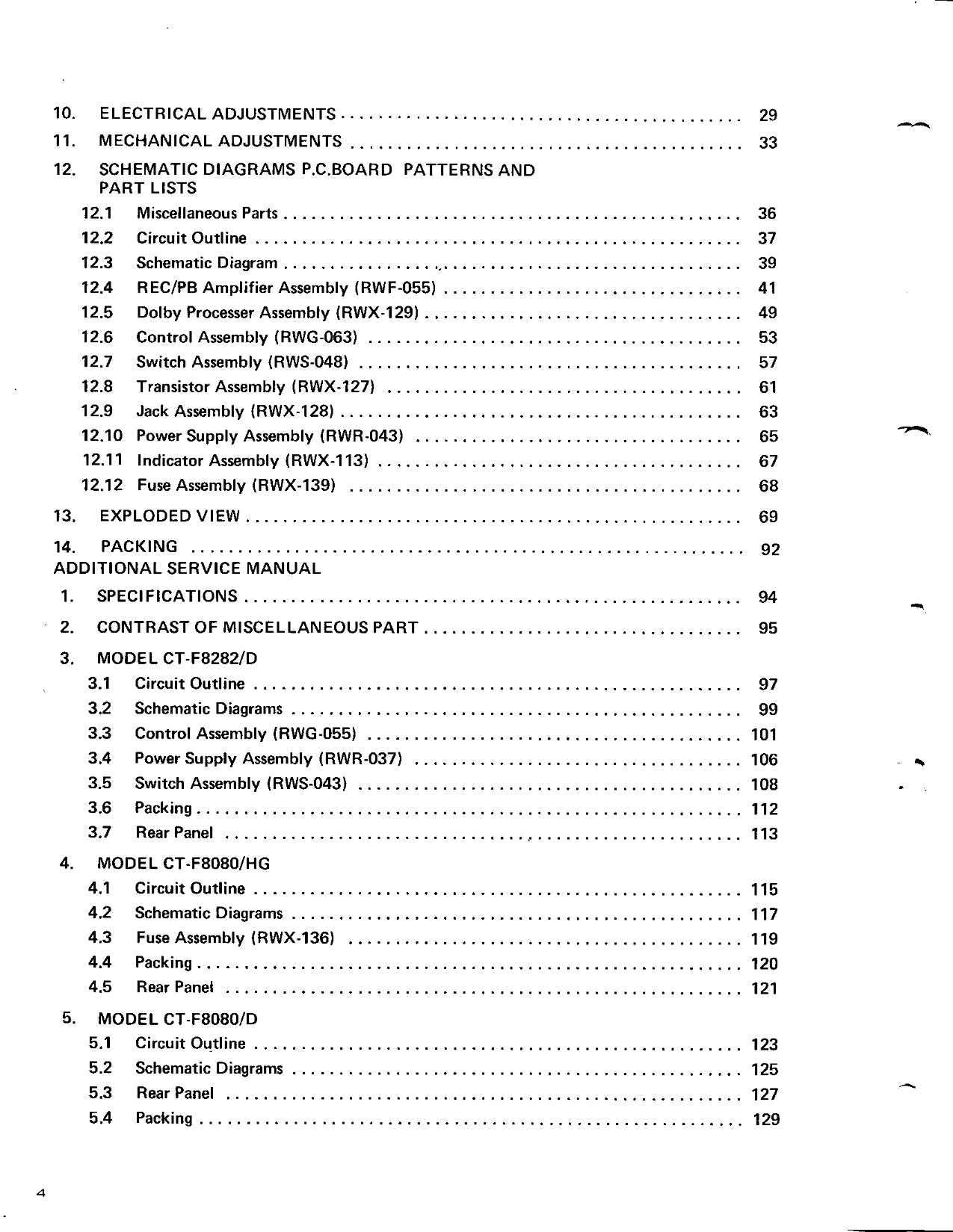 Pioneer CT-F8080 & CT-F8282 Cassette Deck Service Manual (Pages: 92)
