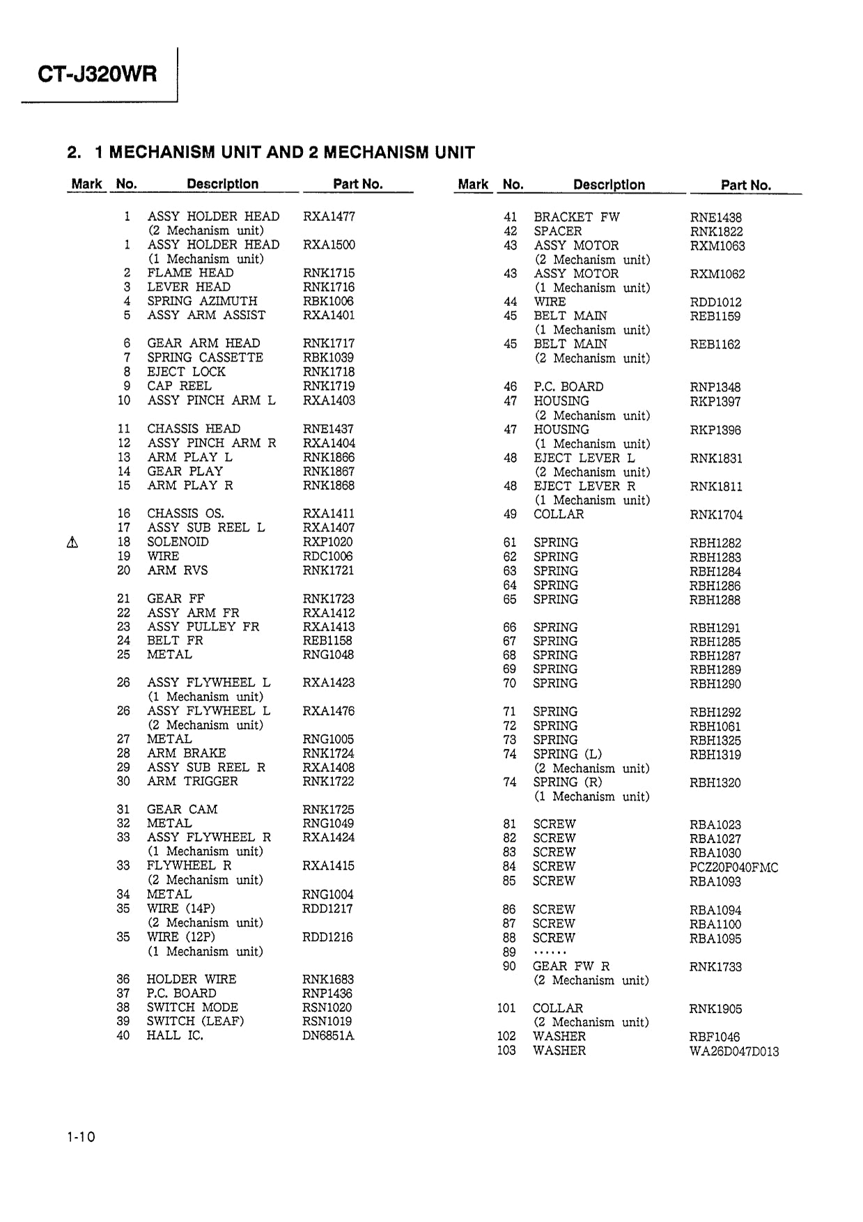 Pioneer CT-J320WR Stereo Cassette Tape Deck Service Manual (Pages: 22)