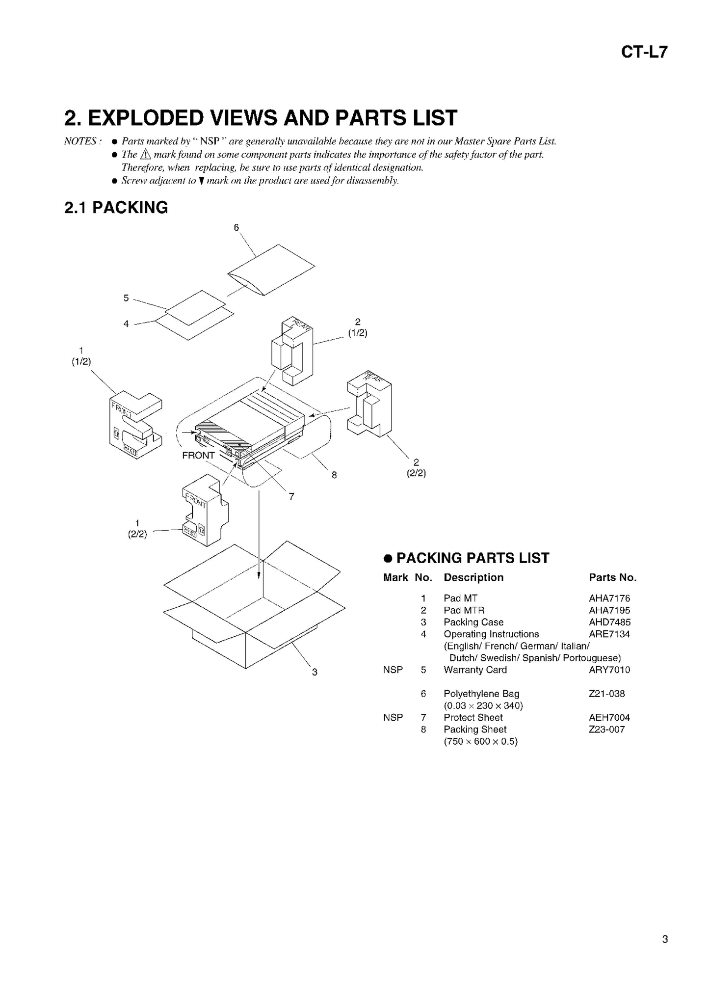 Pioneer CT-L7 Stereo Cassette Tape Deck Service Manual (Pages: 27)
