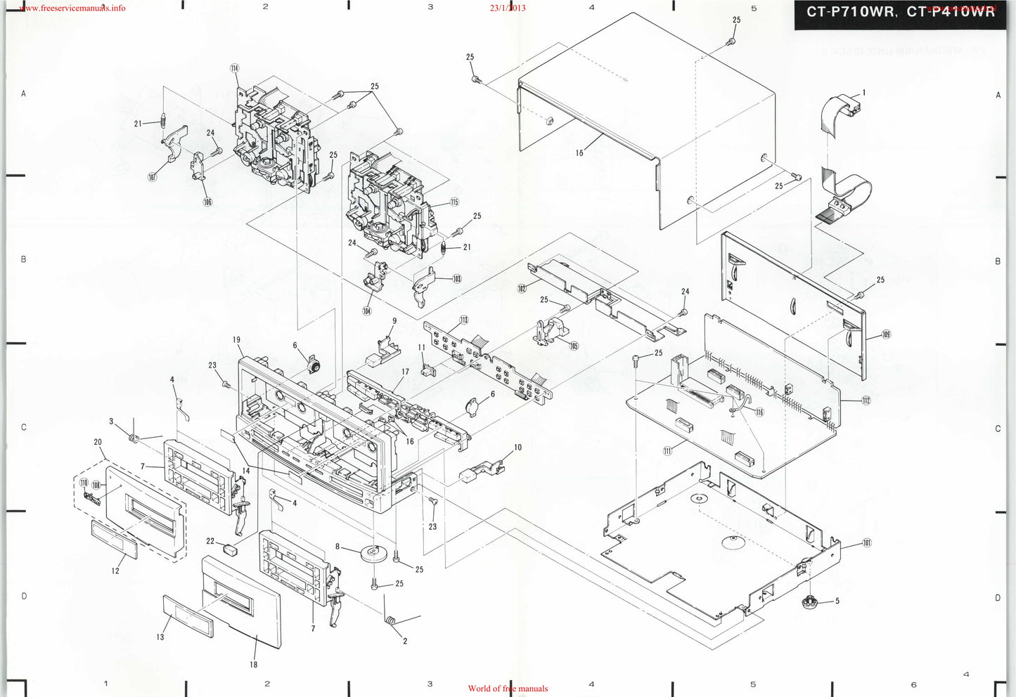 Pioneer CT-P410WR & CT-P710WR Stereo Cassette Tape Deck Service Manual (Pages: 29)