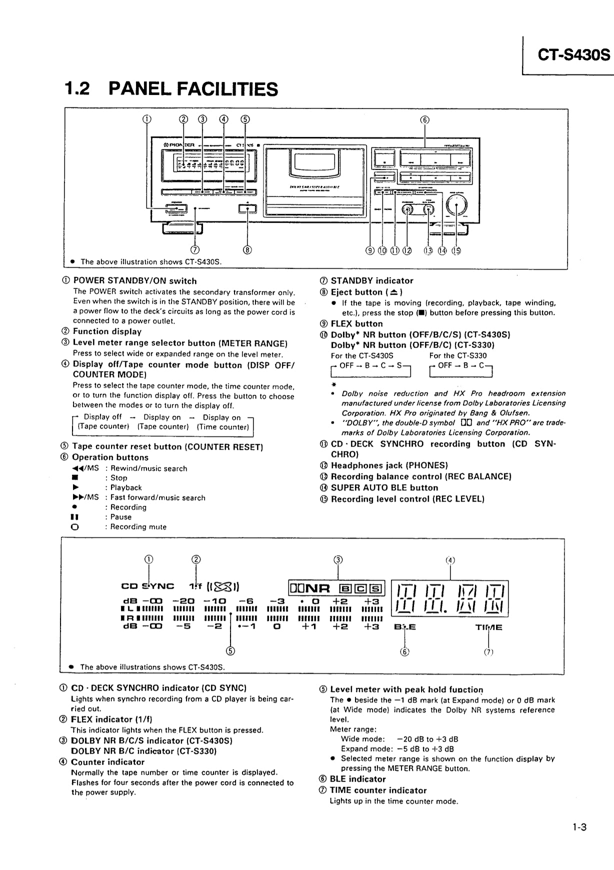 Pioneer CT-S430S Stereo Cassette Tape Deck Service Manual (Pages: 27)