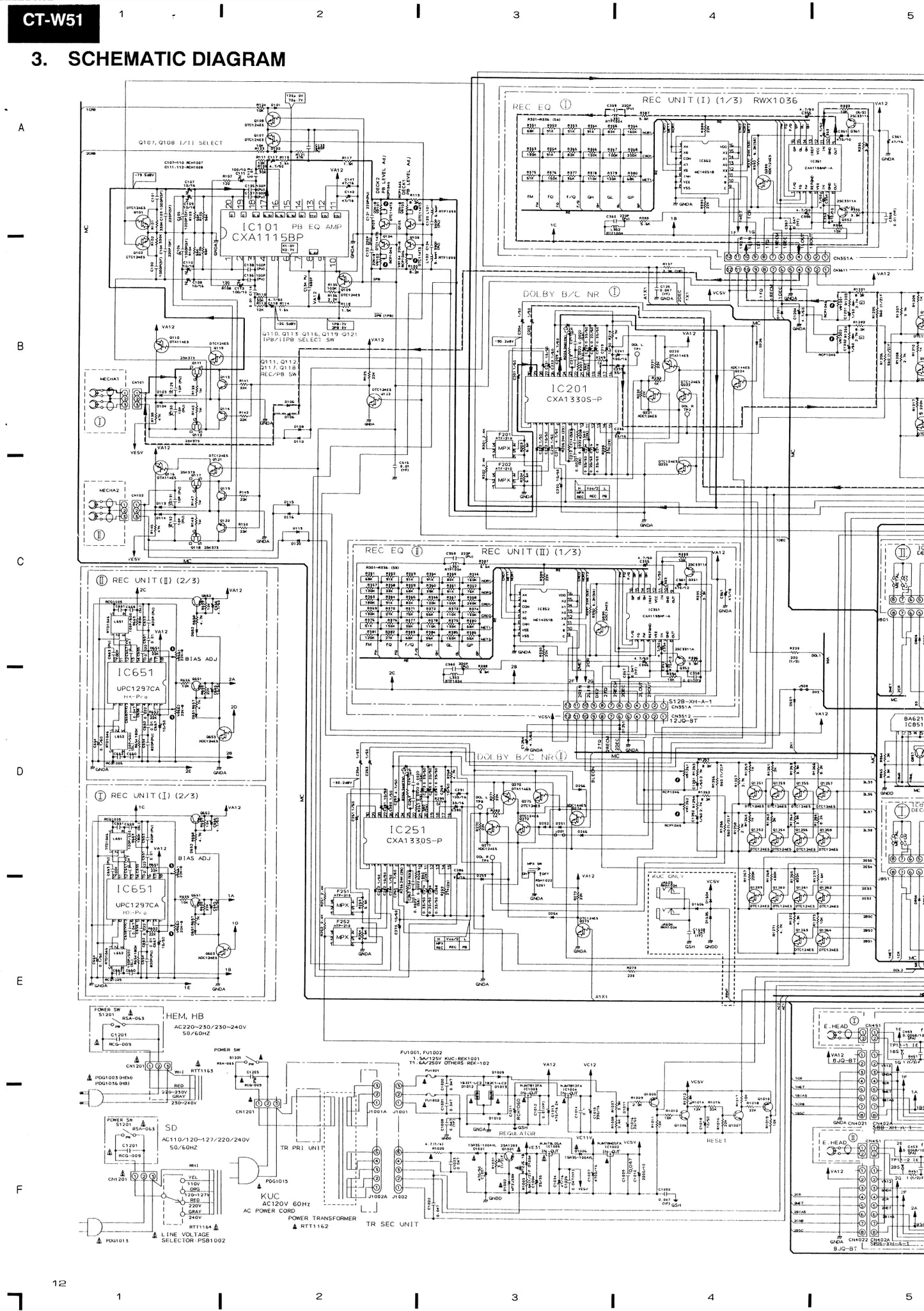 Pioneer CT-W51, CT-W950R & CT-W960R Stereo Cassette Tape Deck Service Manual (Pages: 41)