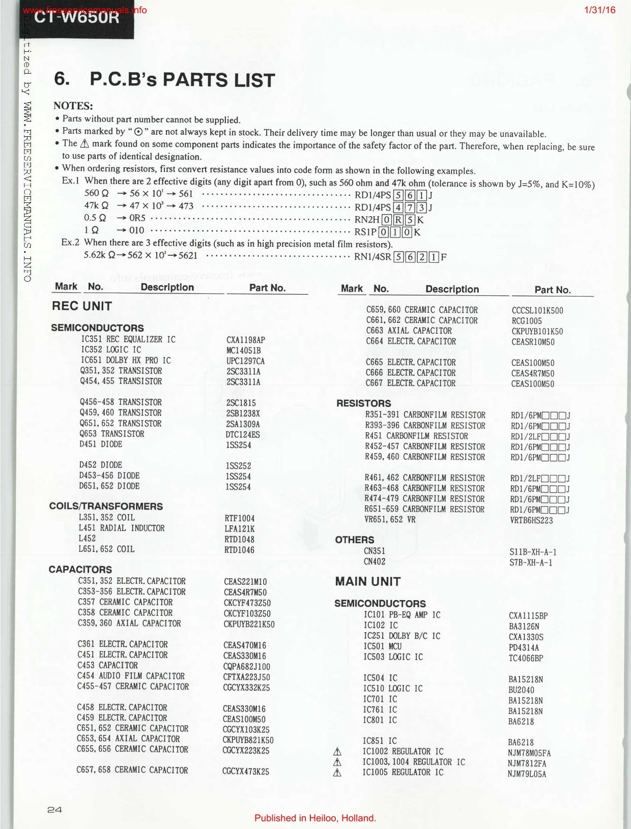 Pioneer CT-W550R, CT-W550R-S & CT-W650R Stereo Cassette Tape Deck Service Manual (Pages: 37)
