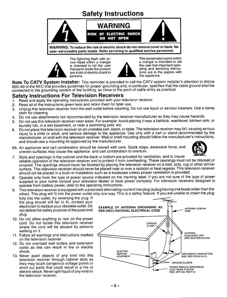 Panasonic CT13R12T CT13R13T CTR13R12T2 TV Operating Manual