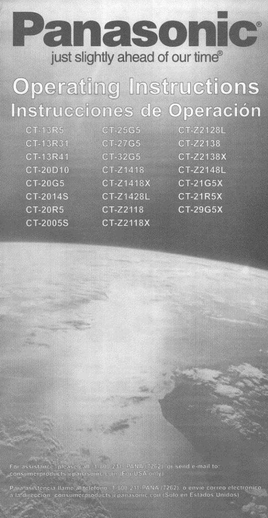 Panasonic CT13R31 CT13R41 CT13R5 TV Operating Manual