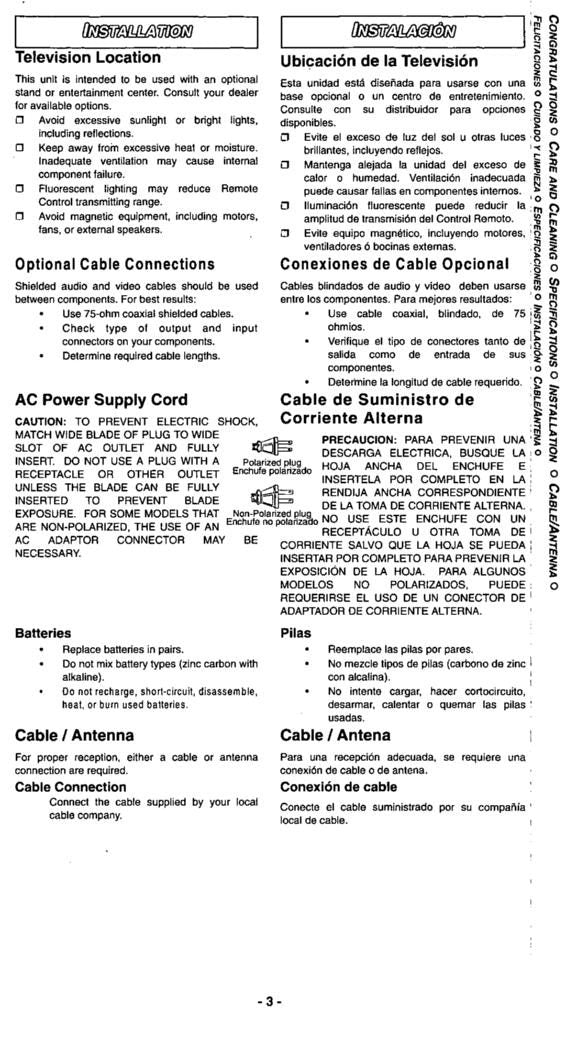 Panasonic 13R18 13R19 20G13 TV Operating Manual