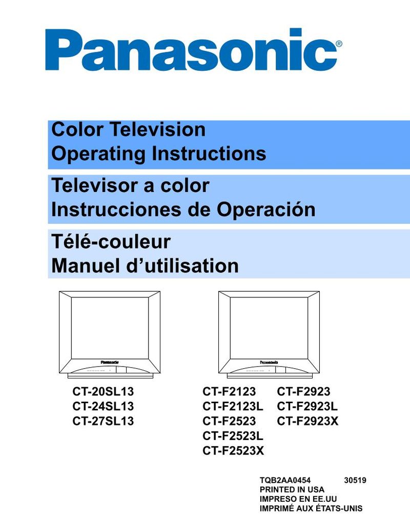 Panasonic CT20SL13 CT24SL13 CT27SL13 TV Operating Manual