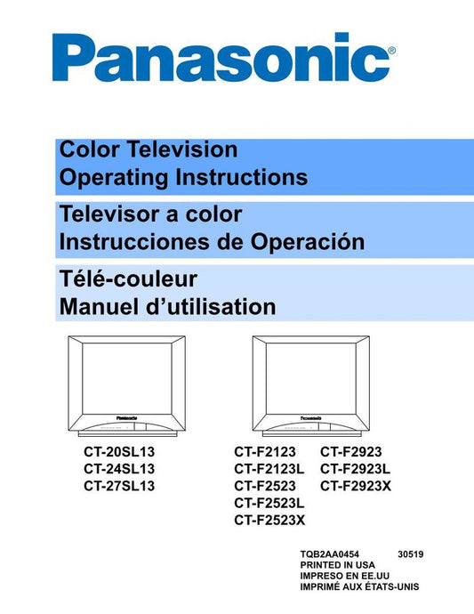 Panasonic CT20SL13 CT24SL13 CT27SL13 TV Operating Manual