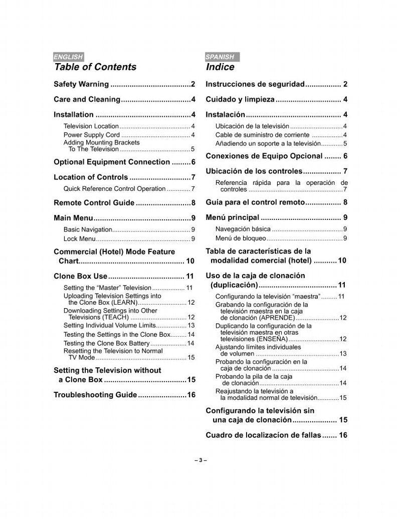 Panasonic CT2511HDOM TV Operating Manual