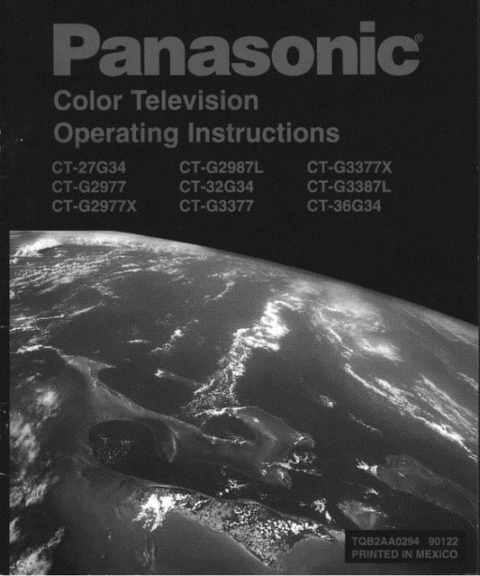 Panasonic CT27G34 CT32G34 CT36G34 TV Operating Manual