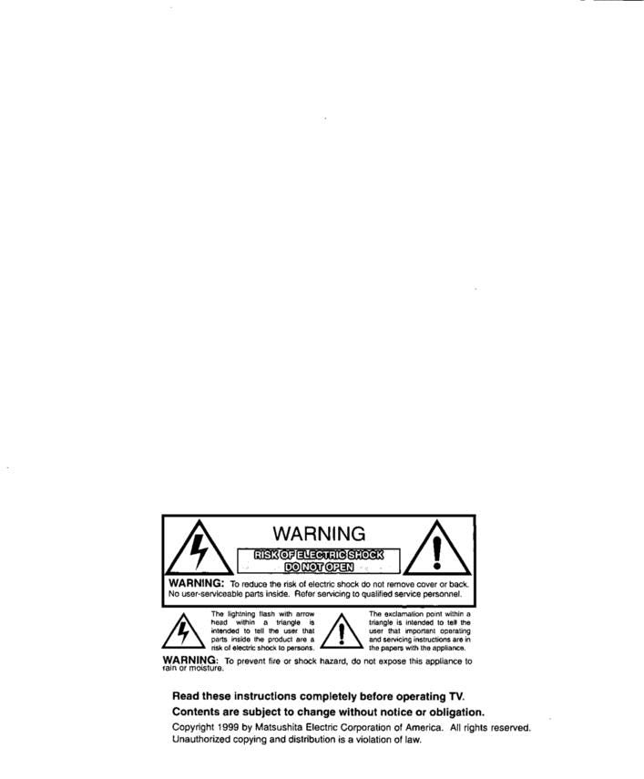 Panasonic CT27G34 CT32G34 CT36G34 TV Operating Manual