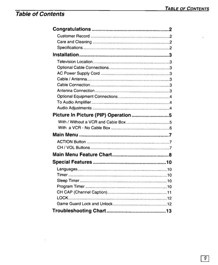 Panasonic CT27G34 CT32G34 CT36G34 TV Operating Manual