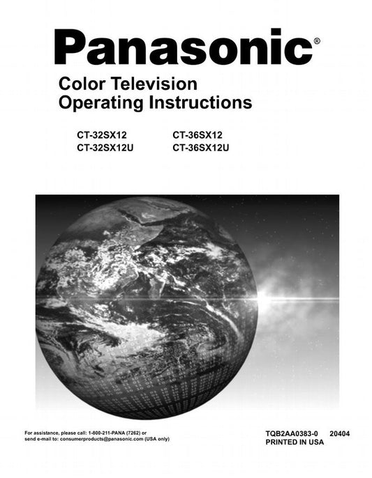 Panasonic CT32SX12 CT36SX12 TV Operating Manual