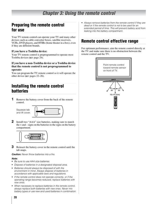 Toshiba CT90259OM Universal Remote Control Operating Manual