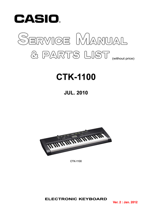 Casio CTK-1100 Keyboard Piano Service Manual (Pages: 31)