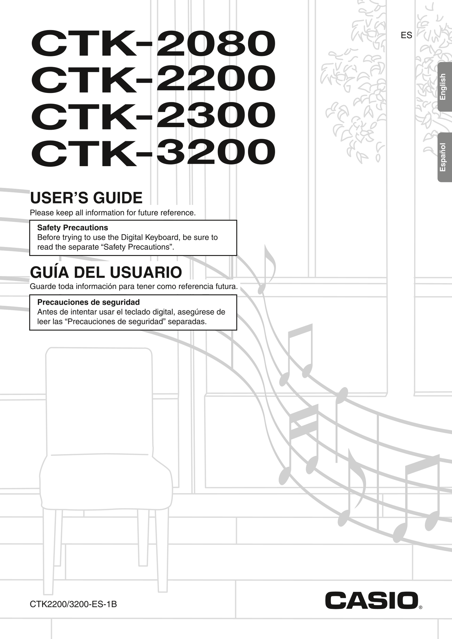 Casio CTK-2080, CTK-2200, CTK-2300 & CTK-3200 Keyboard Piano Owner's/ User Manual (Pages: 49)