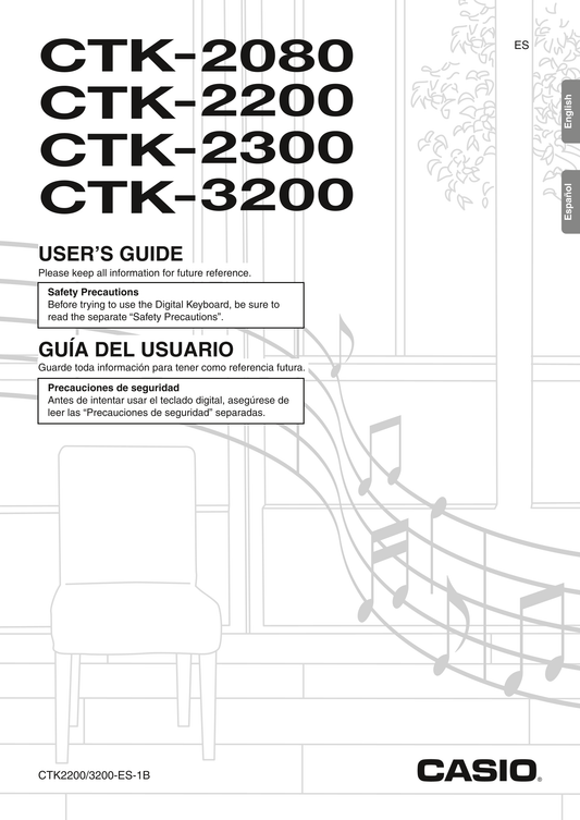 Casio CTK-2080, CTK-2200, CTK-2300 & CTK-3200 Keyboard Piano Owner's/ User Manual (Pages: 49)