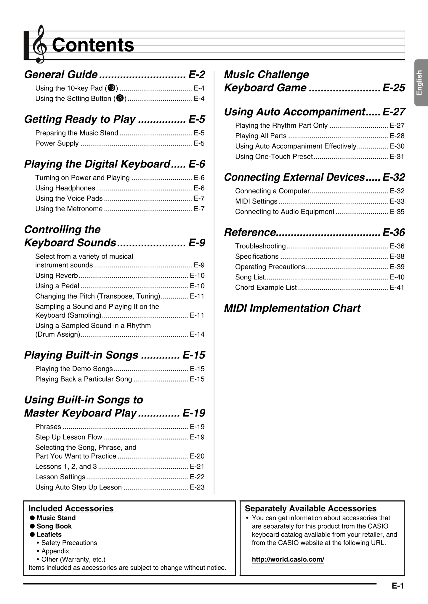 Casio CTK-2100 Keyboard Piano Owner's/ User Manual (Pages: 46)