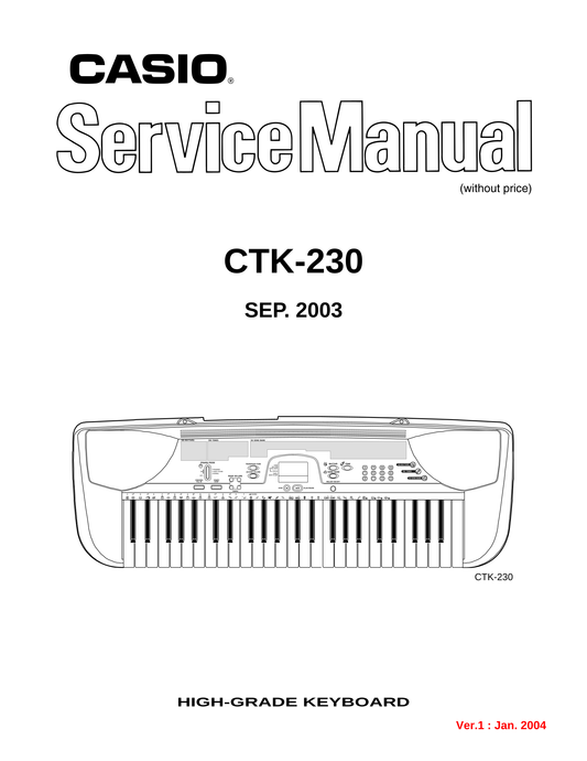 Casio CTK-2300 Keyboard Piano Service Manual (Pages: 15)