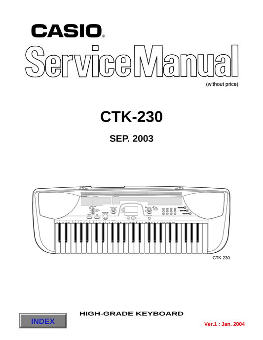 Casio CTK-230 Keyboard Piano Service Manual (Pages: 15)