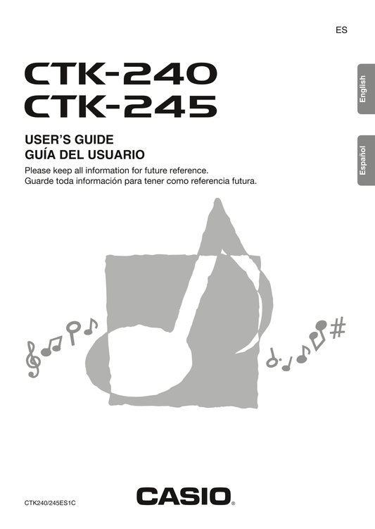 Casio CTK-240 & CTK-245 Keyboard Piano Owner's/ User Manual (Pages: 46)