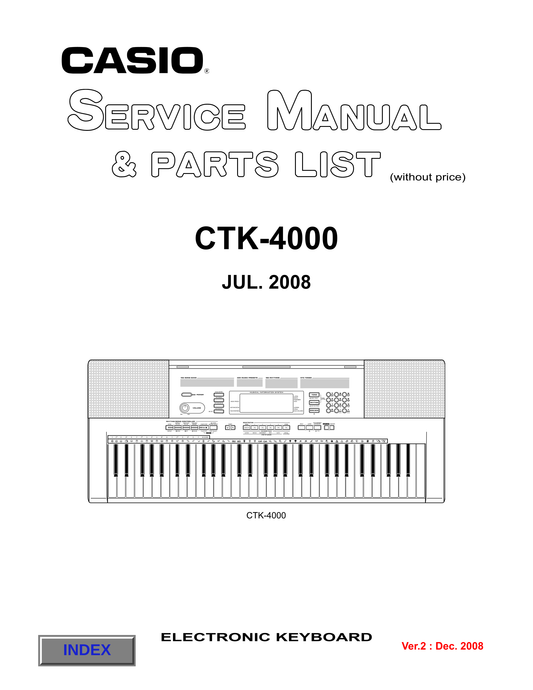 Casio CTK-4000 Keyboard Piano Service Manual (Pages: 26)