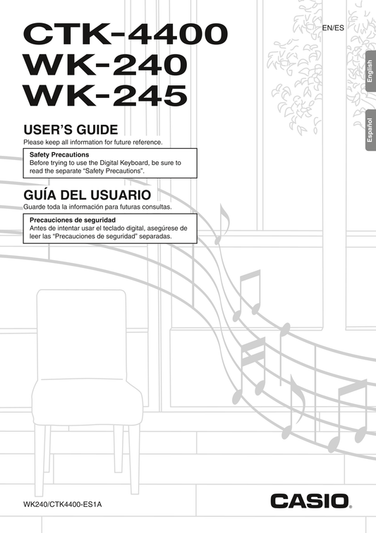 Casio CTK-4400, WK-240 & WK-245 Keyboard Piano Owner's/ User Manual (Pages: 76)