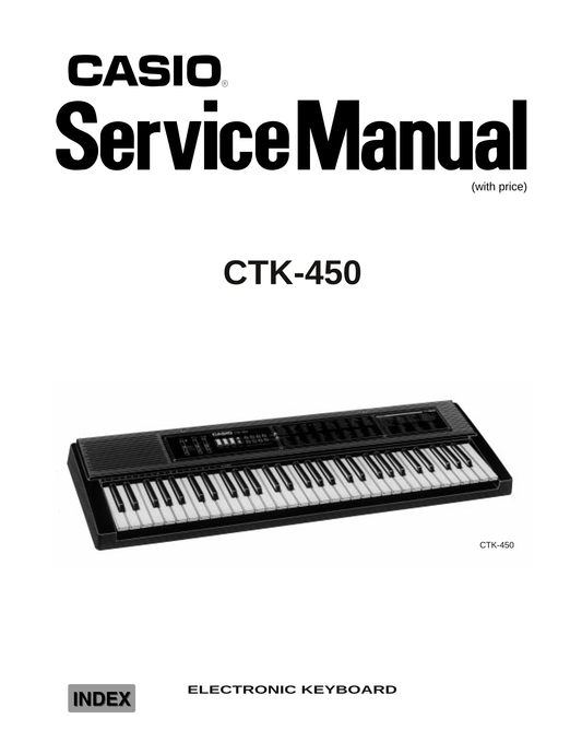Casio CTK-450 Keyboard Piano Service Manual (Pages: 19)