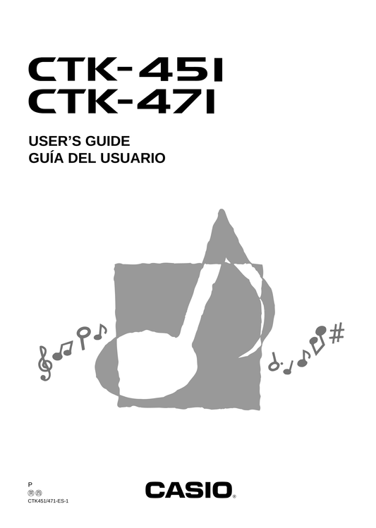 Casio CTK-451 & CTK-471 Keyboard Piano Owner's/ User Manual (Pages: 46)