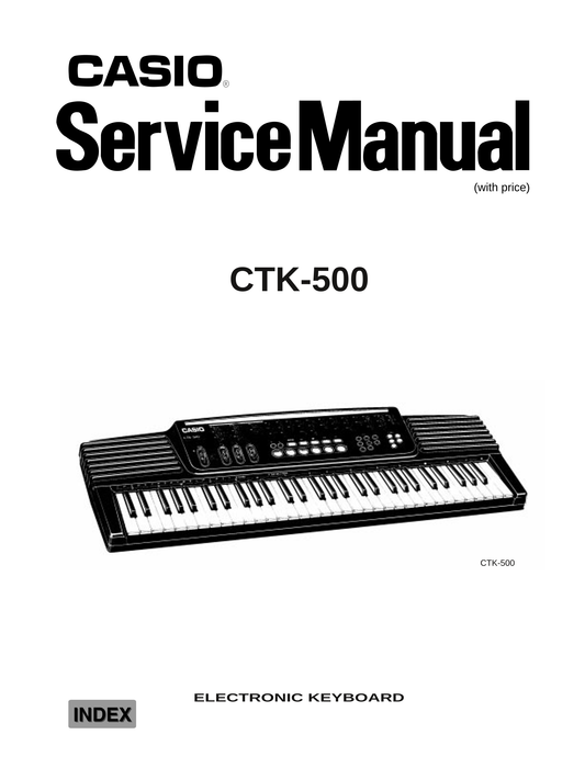 Casio CTK-500 Keyboard Piano Service Manual (Pages: 21)