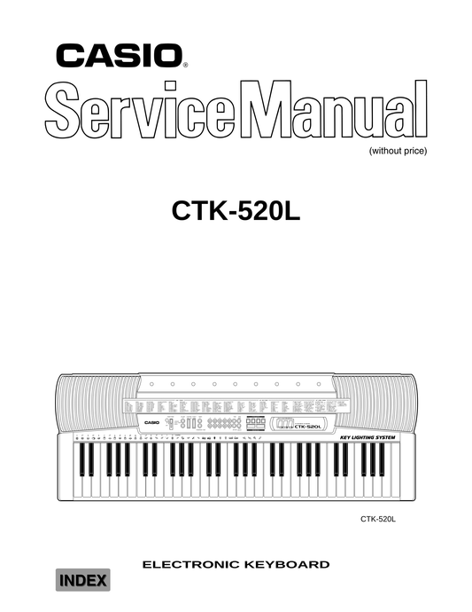 Casio CTK-520 Keyboard Piano Service Manual (Pages: 21)