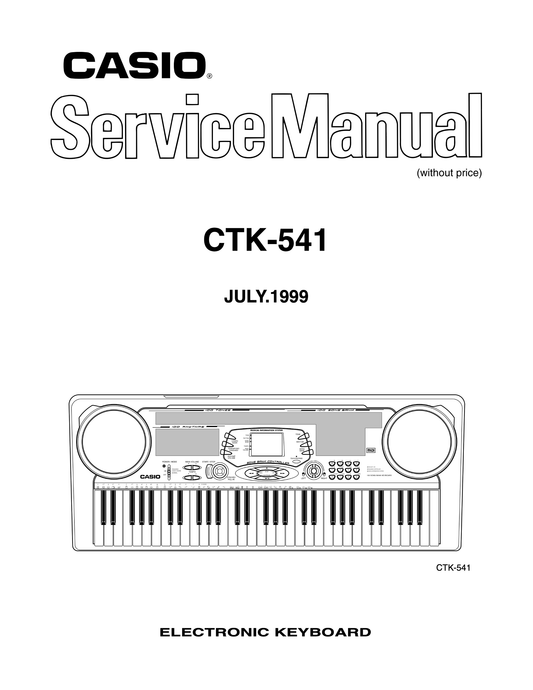 Casio CTK-541 Keyboard Piano Service Manual (Pages: 25)