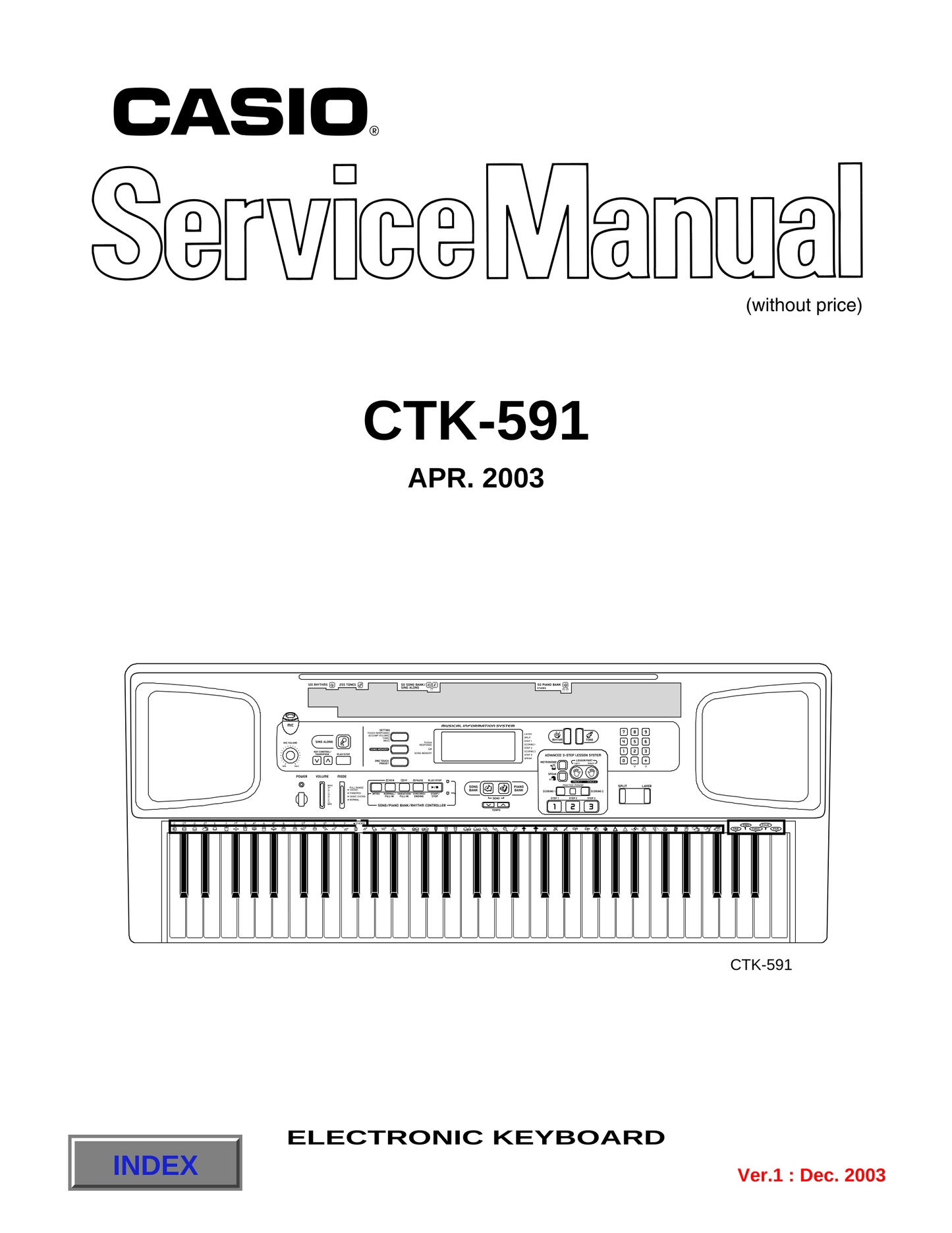 Casio CTK-591 Keyboard Piano Service Manual (Pages: 28)