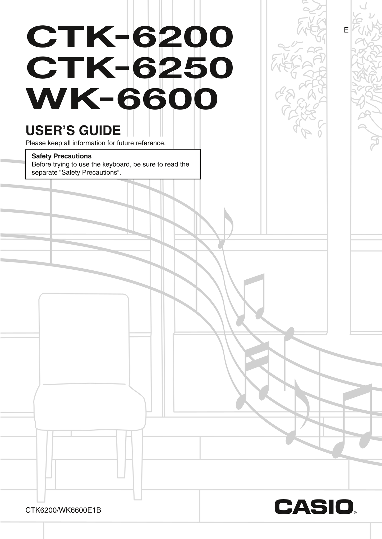 Casio CTK-6200, CTK-6250 & WK-6600 Keyboard Piano Owner's/ User Manual (Pages: 132)