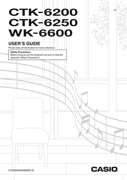 Casio CTK-6200, CTK-6250 & WK-6600 Keyboard Piano Owner's/ User Manual (Pages: 132)