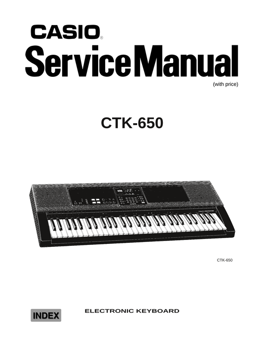 Casio CTK-650 Keyboard Piano Service Manual (Pages: 22)