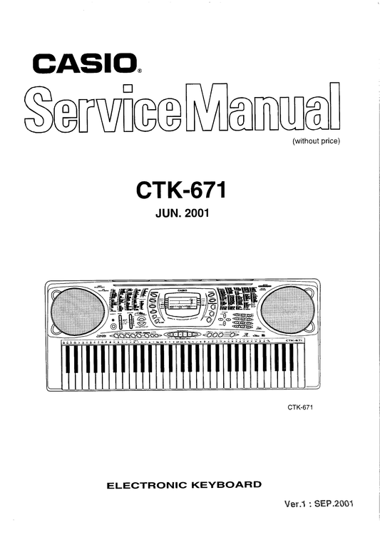 Casio CTK-671 Keyboard Piano Service Manual (Pages: 18)