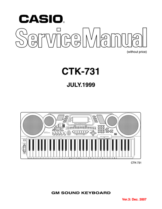 Casio CTK-731 Keyboard Piano Service Manual (Pages: 41)
