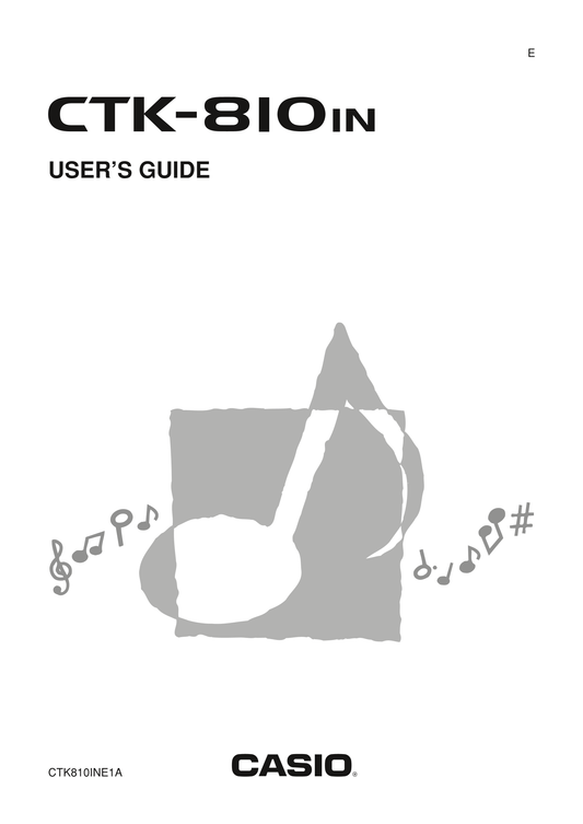 Casio CTK-810IN Keyboard Piano Owner's/ User Manual (Pages: 74)