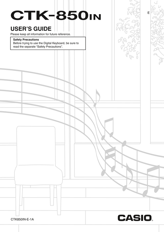 Casio CTK-850IN Keyboard Piano Owner's/ User Manual (Pages: 81)