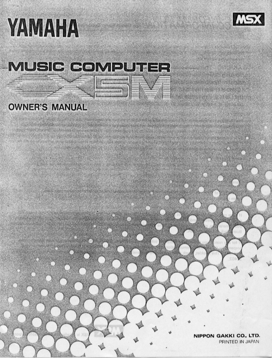 Yamaha CX5M Music Computer Owner/ User Manual (Pages: 54)
