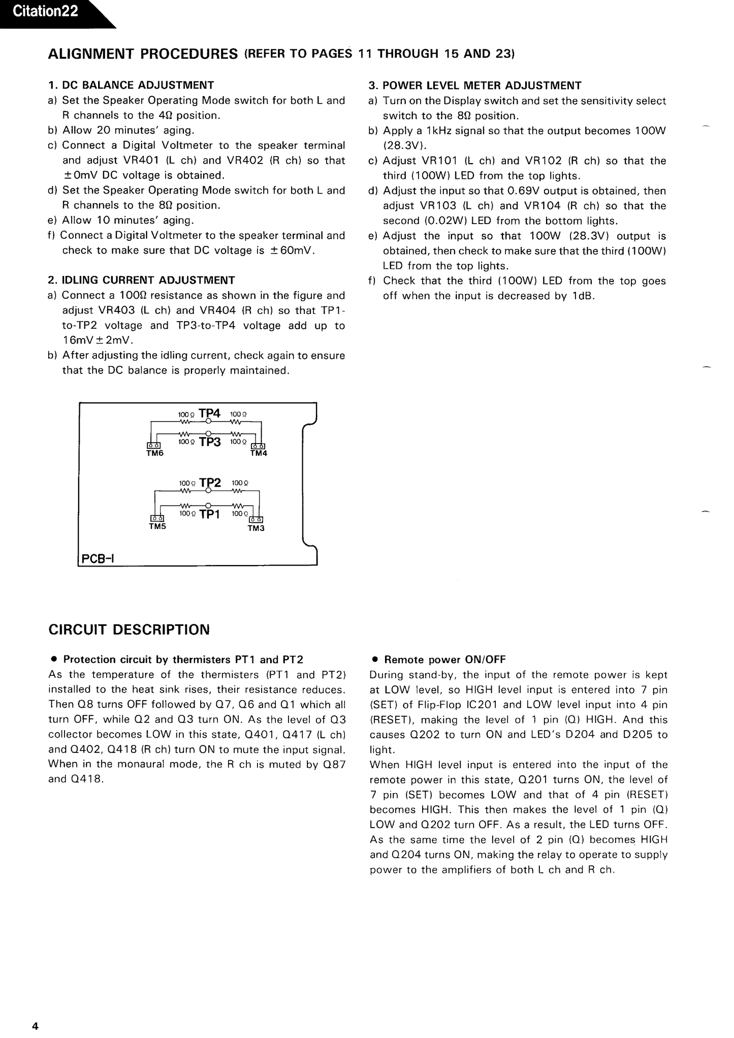 Harman/ Kardon Citation 22 Stereo Power Amplifier Service Manual (Pages: 34)